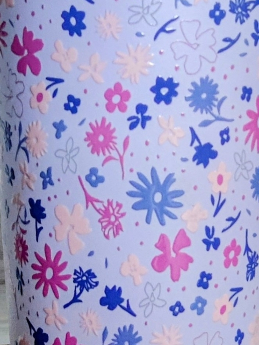Floral Lilac Insulated Tumbler — Pink & Blue Flower Pattern - Picture 6 of 6